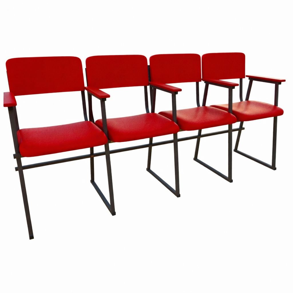 Стільці секційні для актового залу Квартет Аліса з підлокітниками MEBLIX 4 секції